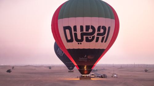 Dubai Desert Adventure hot air balloon ride Experience Half Day Tour Watch the Desert Sunrise Free Tea or Coffee Falconry Show Day Tours