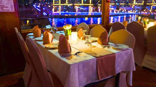 Dubai Marina Dhow Cruise with International Buffet, Live Music & Tanoura Show