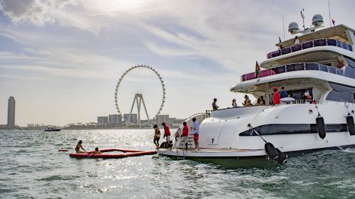 Dubai Marina luxury super yacht cruise with dining Transport Passes