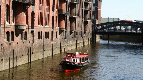 Hamburg harbor tour with a barge