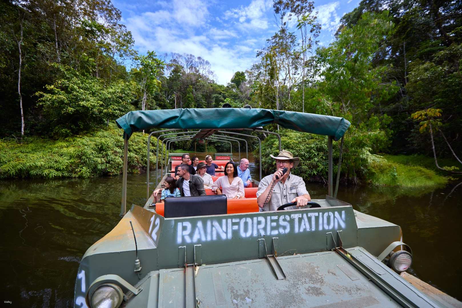Army Duck with Skyrail & Kuranda Scenic Train Day Tour with Cairns Transfer